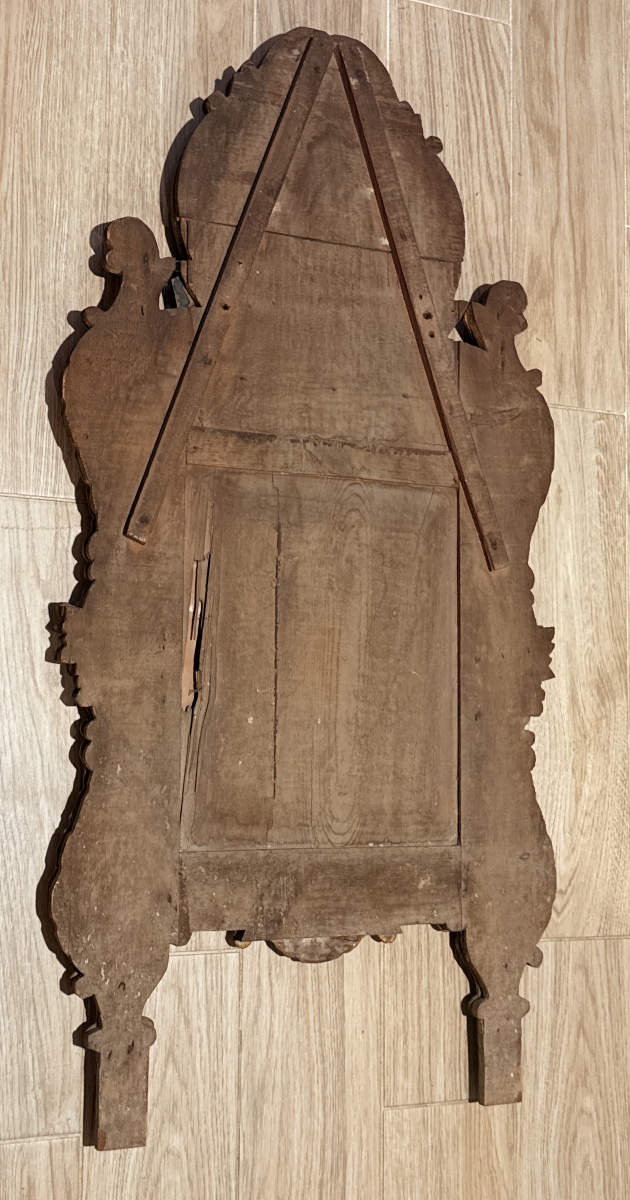 Miroir à Parecloses En Bois Doré , Époque XVIIIe Siècle -photo-7