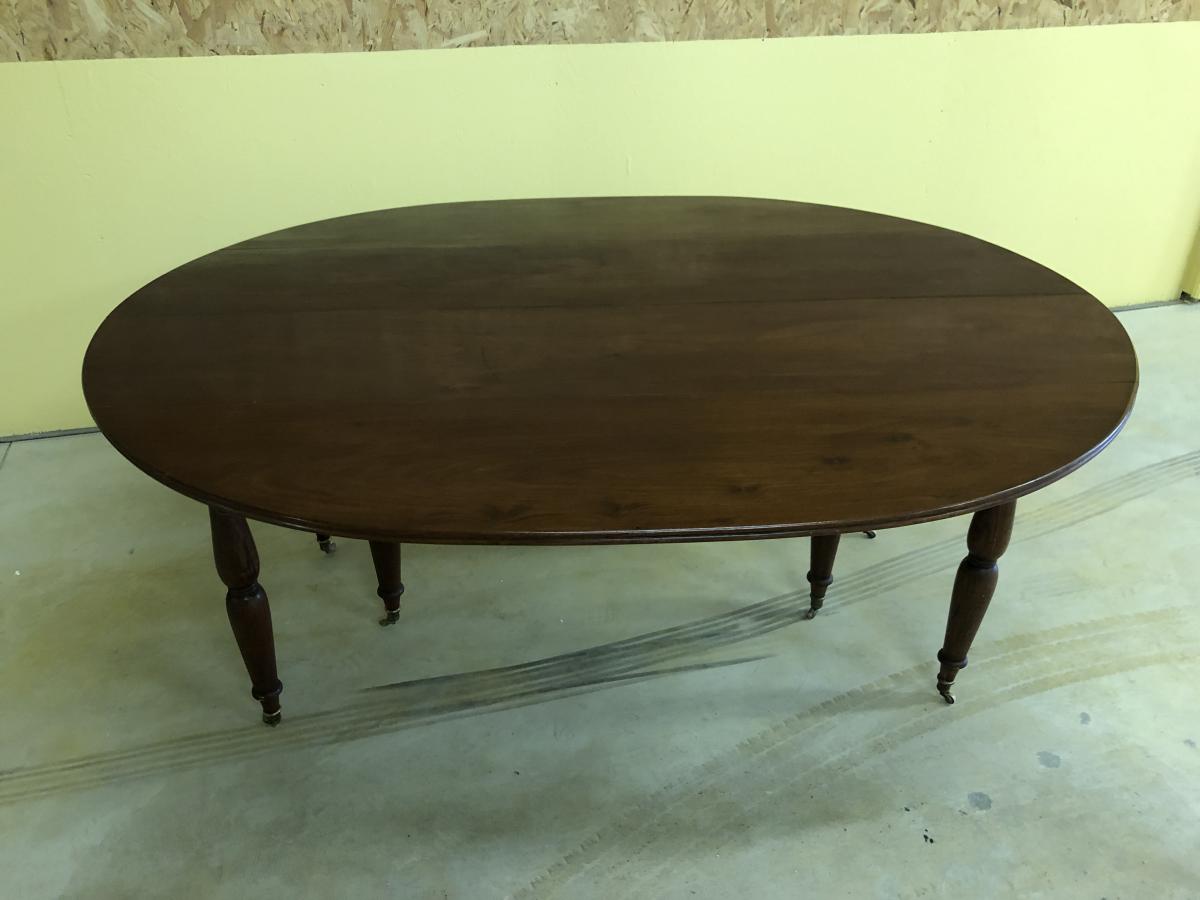Grande Table 6 Pieds En Acajou , 1,80 M X 1,40 M , Epoque XIXe Siècle-photo-4