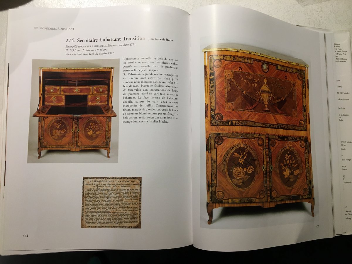 Secrétaire Estampillé  HACHE  Fils à Grenoble ,  18ème Siècle -photo-6