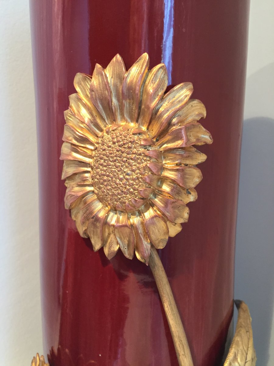 Vase Faïence Aux Tournesols   , ART NOUVEAU -photo-4