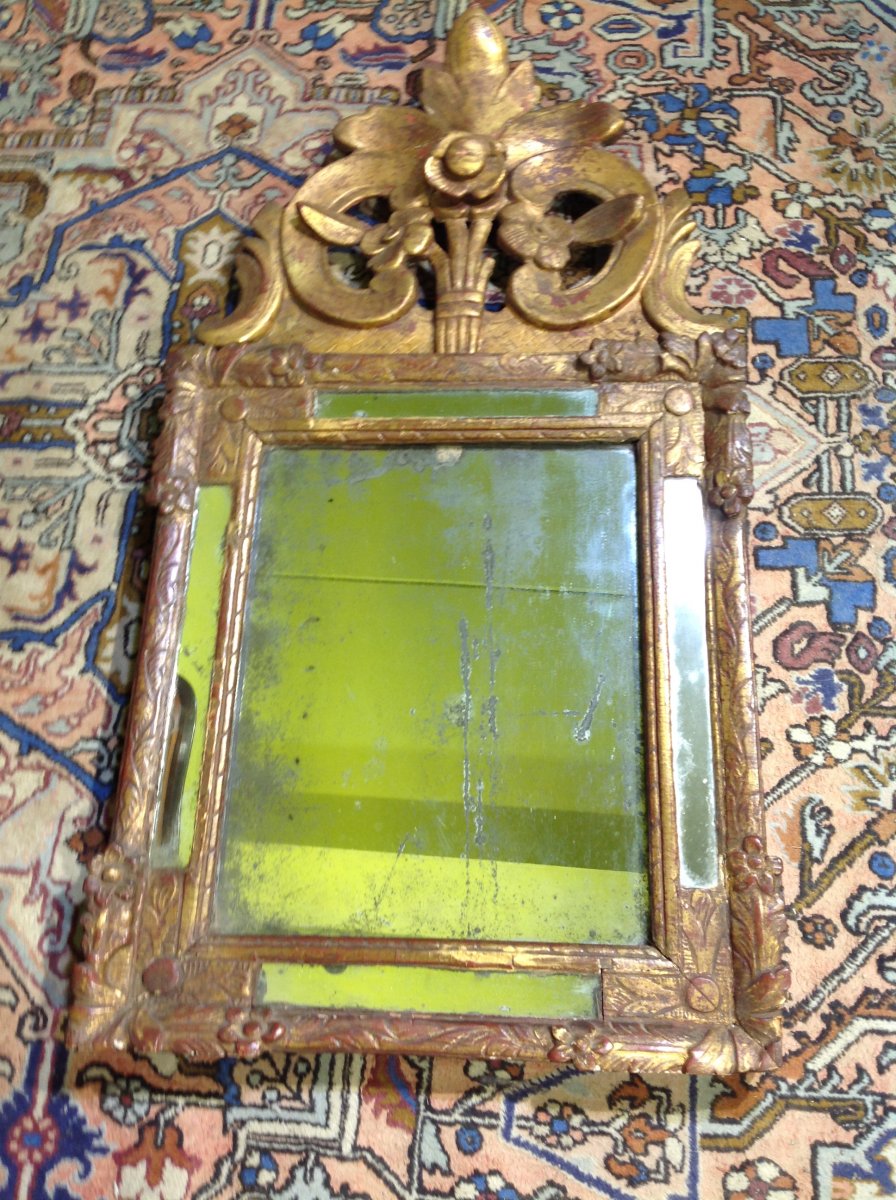 Regence Mirror With Pediment, Eighteenth Time-photo-2