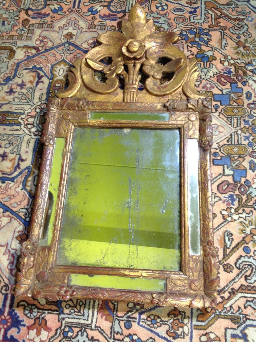 Regence Mirror With Pediment, Eighteenth Time-photo-4