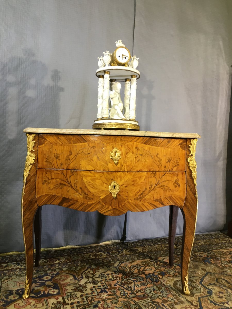 Curved Sauteuse Commode In Facade, Epoque Nineteenth Century-photo-2