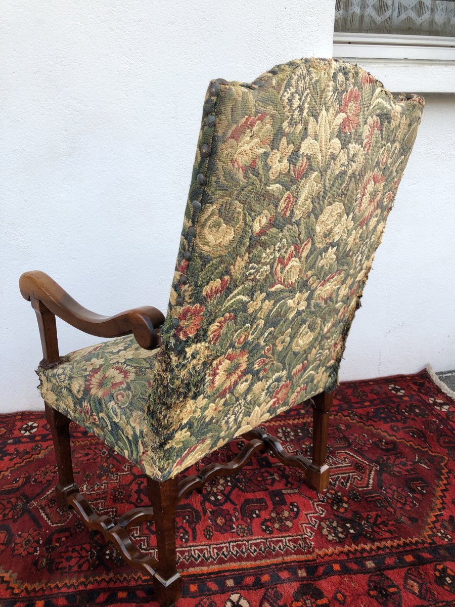 Louis XIV Regency Armchair, Late XVII Period, Early XVIIIth Century-photo-1