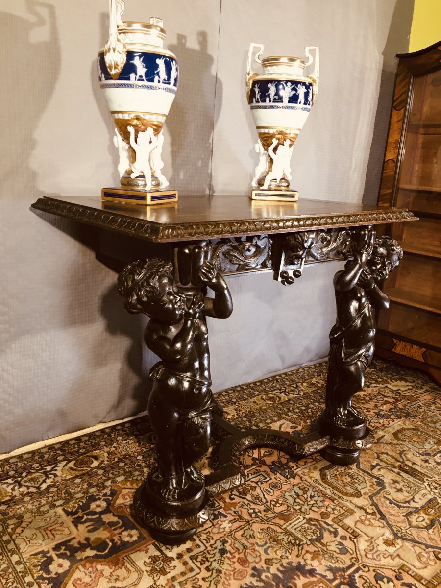 Console With Puttis, Early Nineteenth Century-photo-1