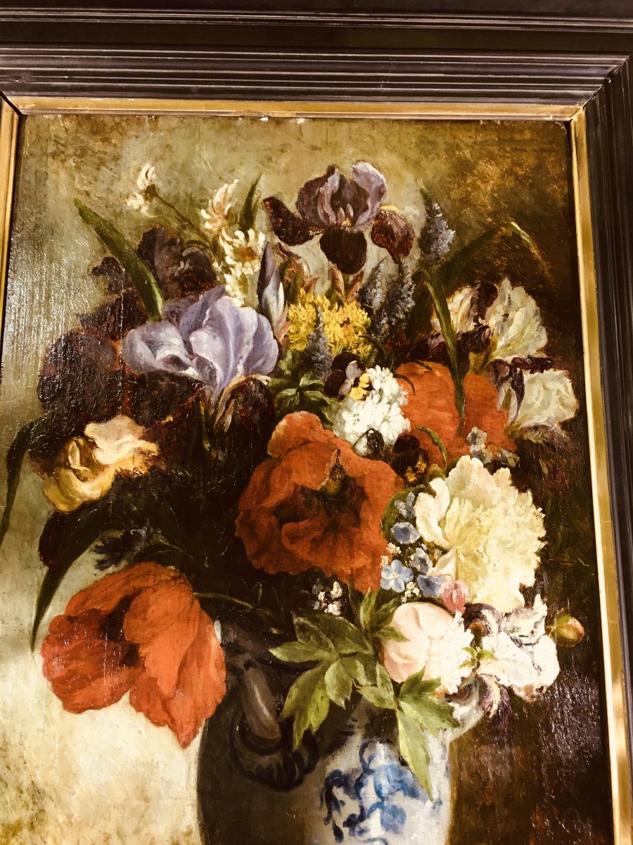 Table Of Flowers On Panel, Nineteenth Period-photo-2