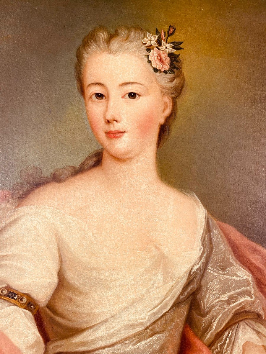 Portrait d'une Elégante du XVIIIe Siècle ,-photo-4