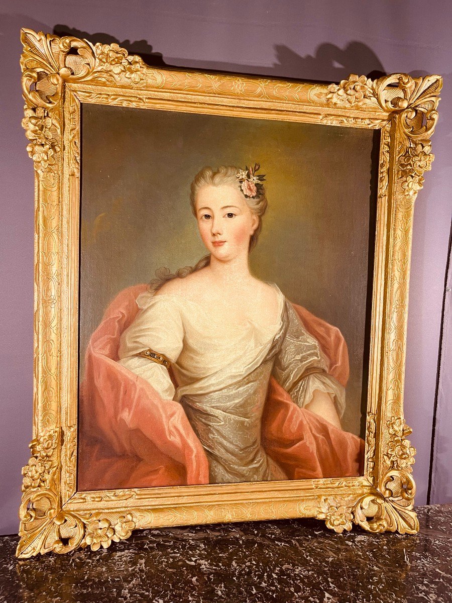 Portrait d'une Elégante du XVIIIe Siècle ,-photo-8