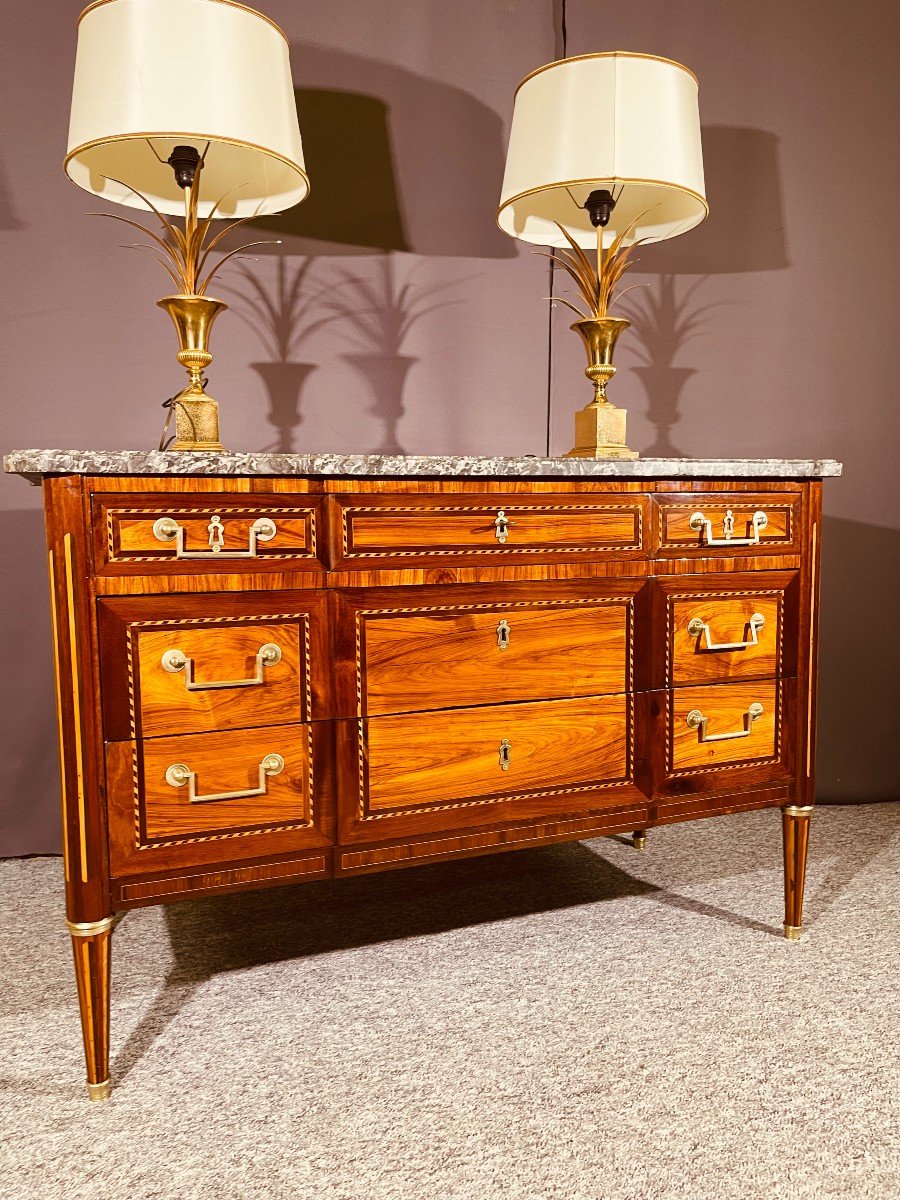 Louis XVI Commode With 5 Drawers, Eighteenth Century Era-photo-6