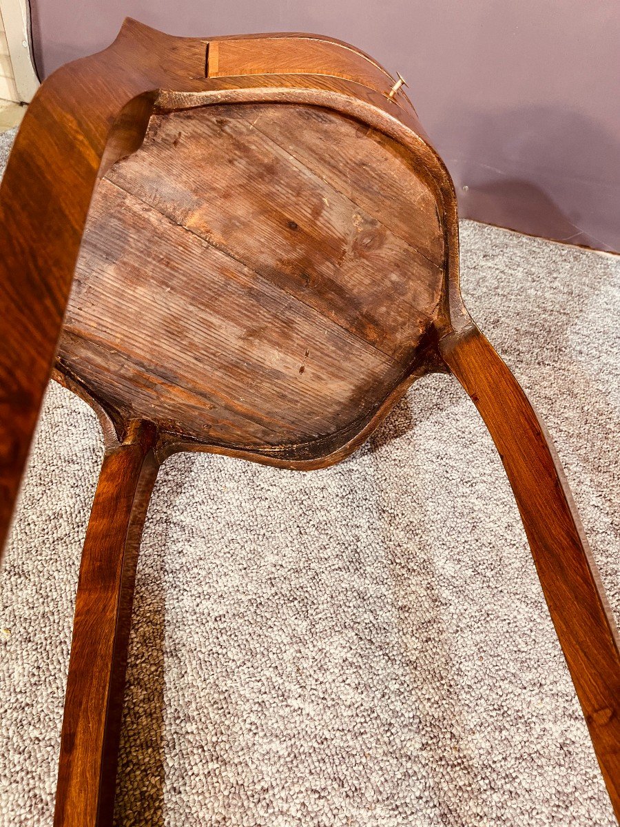 Petit  Guéridon en Marqueterie , Epoque XIXe Siècle -photo-1