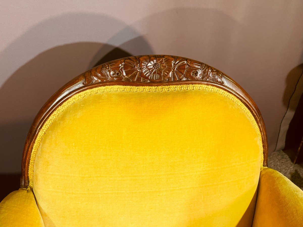 Pair Of Art Deco Armchairs, Signed.-photo-1