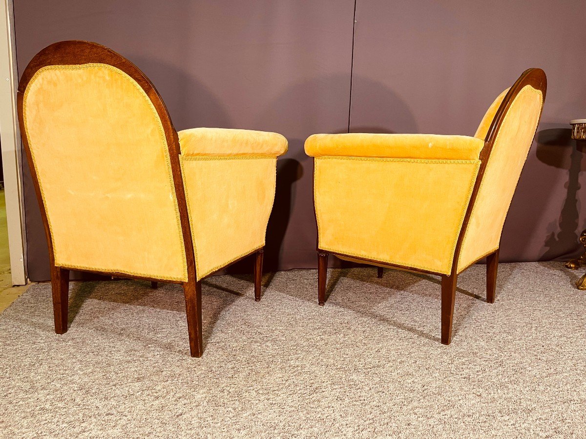 Pair Of Art Deco Armchairs, Signed.-photo-6