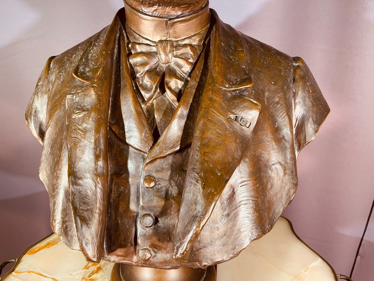 Bronze Bust Signed Ferdinand Barbedienne (1810-1892)-photo-1