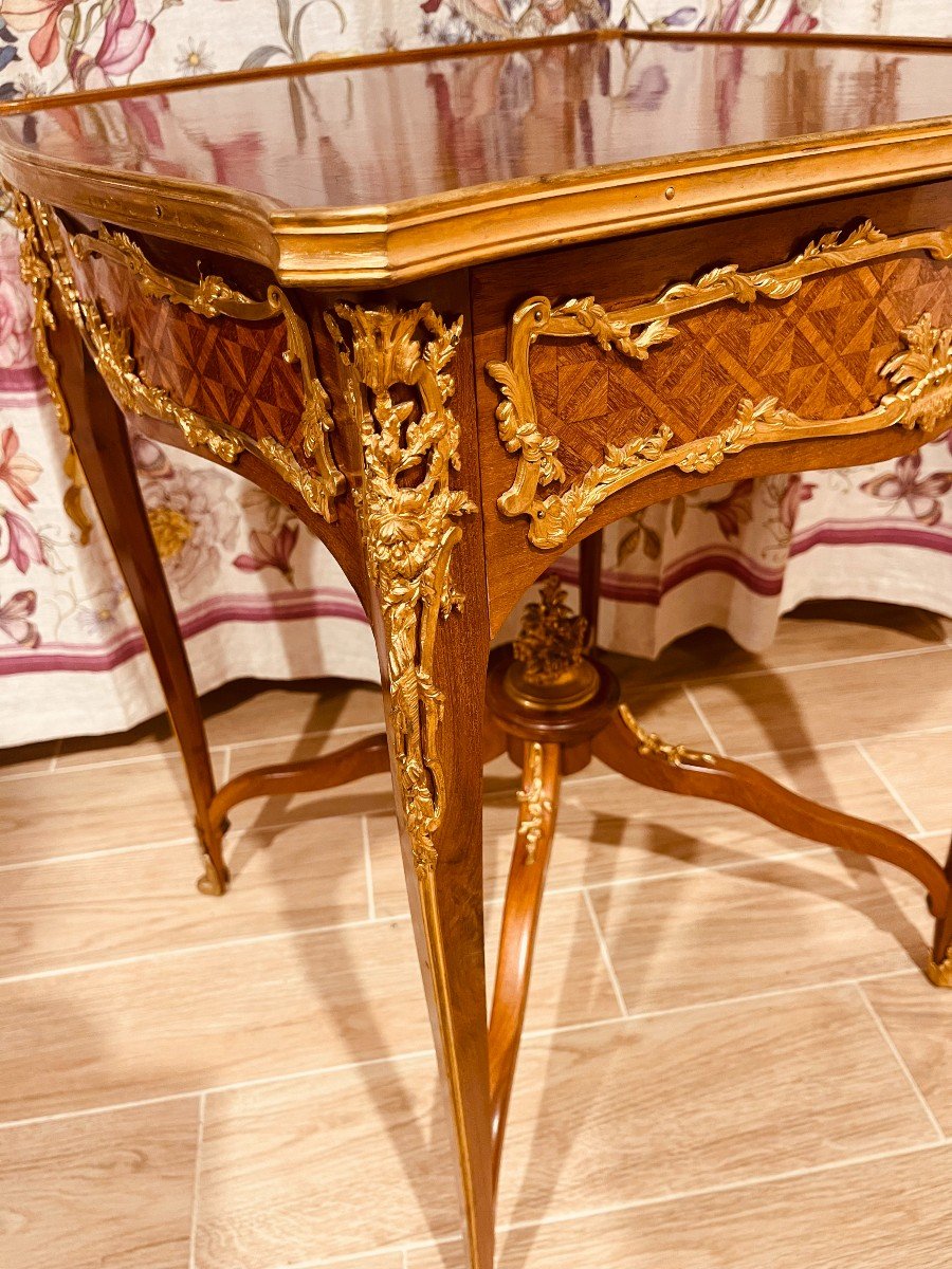 Louis XV Style Living Room Table, Late Nineteenth Period-photo-4