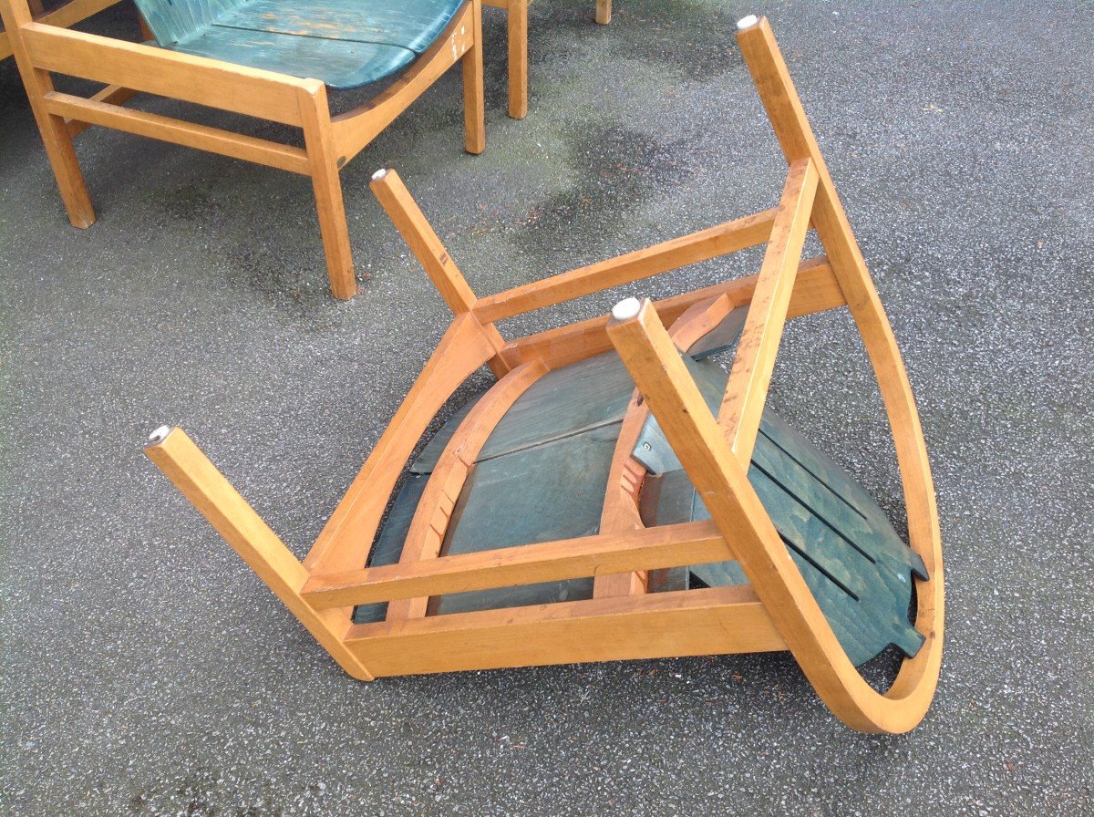 6 Fauteuils de Jardin , Modèle ARGOS ,   signés BAUMANN -photo-4