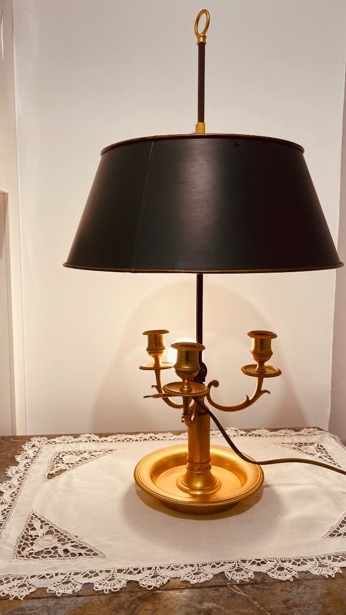 Lampe Bouillotte à 3 Feux De Lumières , XXe -photo-4