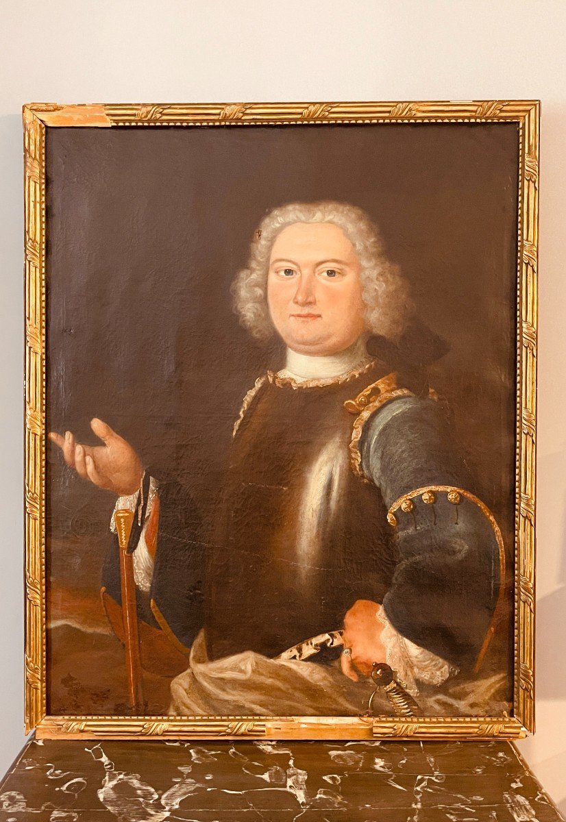 Portrait d'un Gentilhomme En  Armure , Du XVIIIe Siècle-photo-1