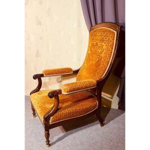 Charles X Armchair In Rosewood, 19th Century