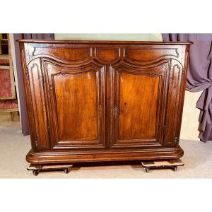 Louis XV Hunting Buffet In Solid Mahogany, Eighteenth Century