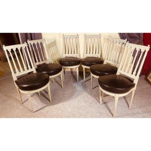 Series Of 6 Louis XVI Chairs, 18th Time