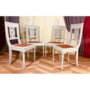 4 Directoire Style Chairs, 20th Century