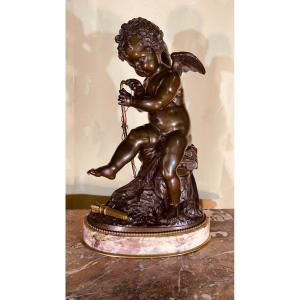 Statue En Bronze  représentant un PUTTI , Hauteur 49 cm , Epoque 19ème 
