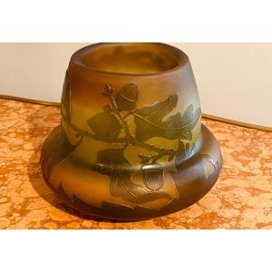 Gallé Vase With Acorns: 14 Cm 