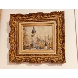 Aquarelle Signée : Vue de PARIS , 