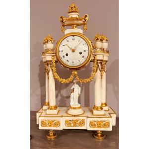 Louis XVI Portico Clock Signed Schmit, 18th Century 