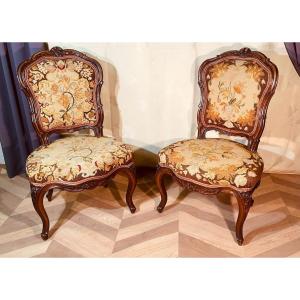 Pair Of Attr Chairs In Nogaret In Lyon, 18th Century 