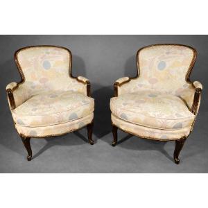 Paire De Bergères à Coussins , époque 19eme 