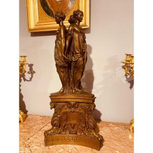 F. BARBEDIENNE ,  Les 3 Graces ( 1810-1892 ) XIXe 