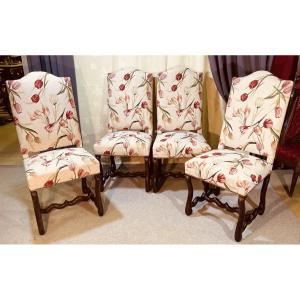 4 Chaises Louis XIII , d’Epoque XVIIe 