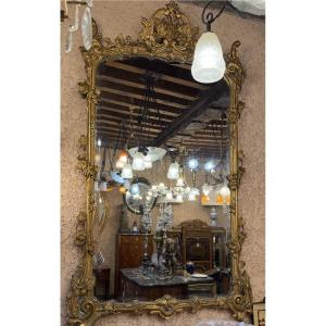 Miroir Louis XV en Bois Doré 