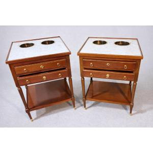 Pair Of Mahogany Refreshment Tables, 19th Century 