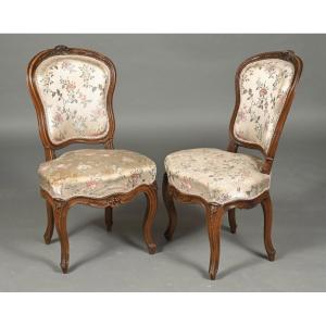 Paire de Chaises Estampillées NOGARET à Lyon. ,  XVIIIe 
