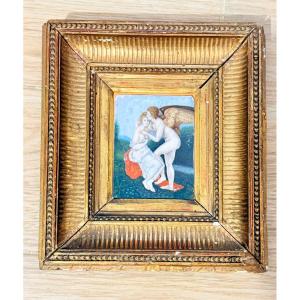 Miniature Cupidon et Psyché , Signée John Marras 1862 