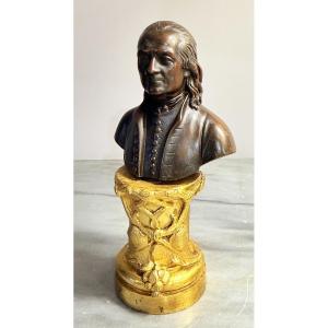 Buste en Bronze à Patine Brune , signé HOUDON , vers 1895 