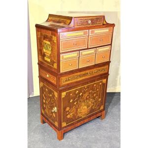 Important Marquetry Cabinet In Precious Woods. French Work, Louis XVI Period,