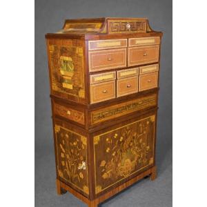 Important Marquetry Cabinet In Precious Woods. French Work, Louis XVI Period,