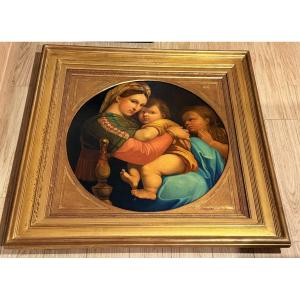 Virgin And Child , In The Taste Of Raphael , 19th Century
