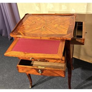 Table Chiffonnière à Secret , Époque Transition , XVIIIe Siècle