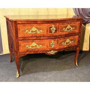 Curved Chest Of Drawers Louis XV Period, 18th Century