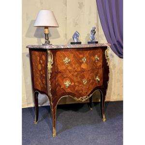 Curved Chest Of Drawers, Stamped "j.c. Ellaume," 18th Century
