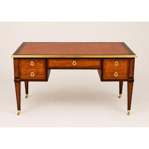 Bureau Plat Louis XVI , Estampillé Fidelys SCHEY, XVIIIe Siècle 