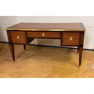 Bureau Plat Louis XVI , Estampillé Fidelys SCHEY, XVIIIe Siècle