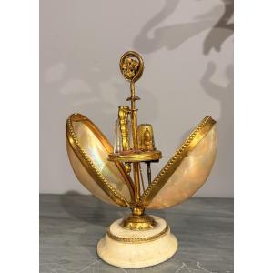 Mother-of-pearl And Gilded Bronze Couture Egg, Circa 1870