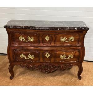 Curved Provençal Chest Of Drawers, Stamped "d. Bariol," 18th Century 
