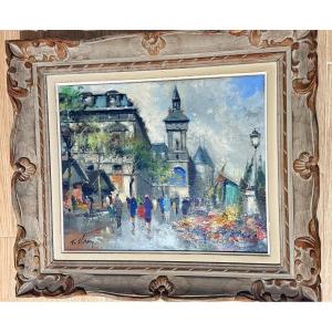Quai aux Fleurs , signé Fernand CLAVER ( 1918-1961 )