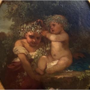 Tableau de Louis GALLAIT , signé 1860 : « a Melle Clothilde «